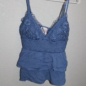 A.T.A.P Blue Cropped Tank Top - Size S